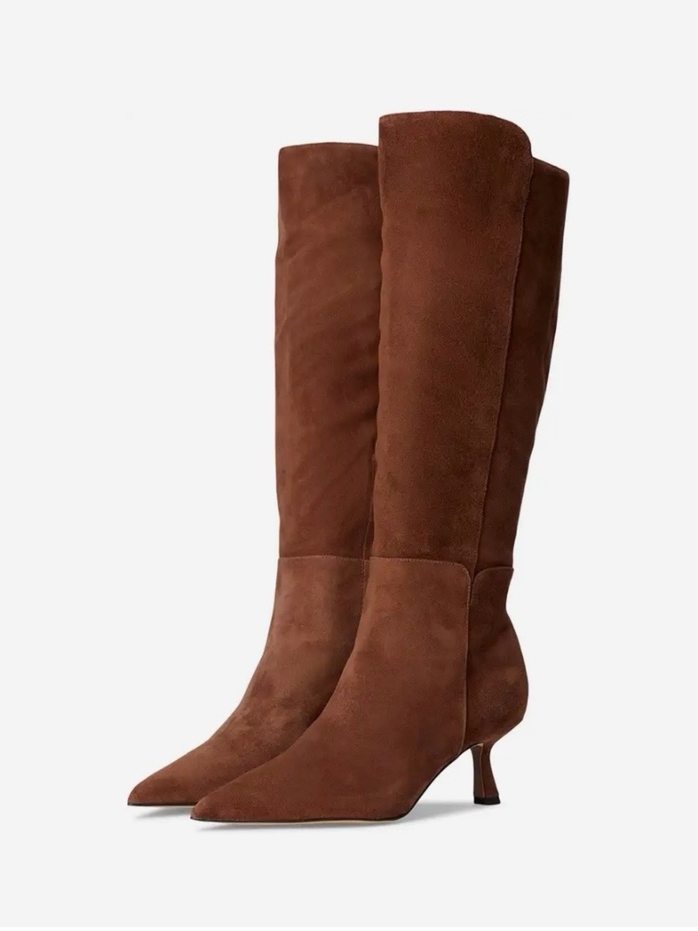 Sam Edelman Taylin Brown Suede Knee-High Pointed-Toe Boots